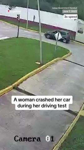 Woman crashes #car during #drivingtest