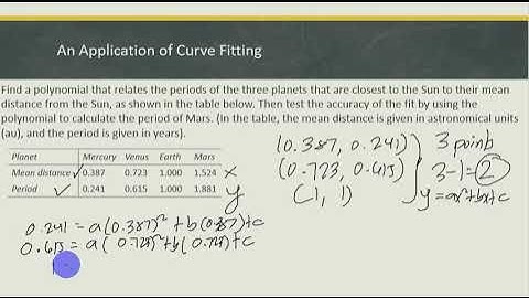 Applications of Systems of Linear Equations: Word-Problems involving Polynomial Curve Fitting (1)