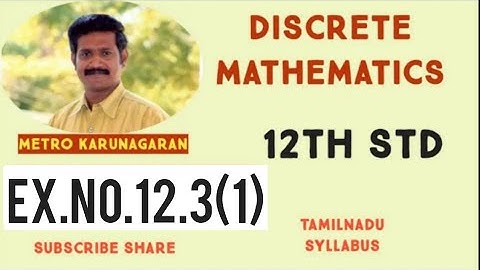 12th Std Maths Ex.12.3(1) A binary operation in a set S is a function from