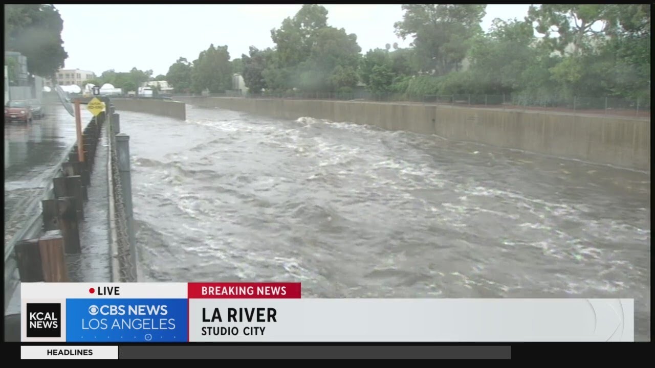 Tropical Storm Hilary Water levels continue to rise along the LA River