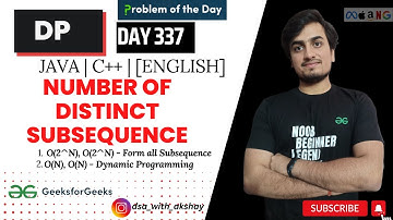 D-337 Number of distinct subsequence|DP| GFG POTD| GeeksForGeeks Problem Of the Day| 02 Oct