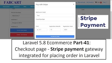 Laravel 5.8 Ecommerce Part-41: Checkout page - Stripe payment gateway integrated for placing order