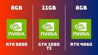 RTX 5050 vs GTX 1080 Ti vs RTX 4060 – Gaming & Productivity (1080p, 1440p)