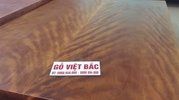 Sập chiếu ngựa Gỗ Cẩm Vàng Vân chun Núi Siêu Vip Đối Xứng; 302 x 217 x20cm - Gỗ Việt Bắc