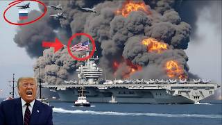 13 minutes ago! A Russian Ka-52 helicopter destroyed a US aircraft carrier carrying 98 fighter jets.