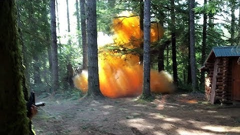 15 Lbs. Binary Explosive Blowing Up Stump