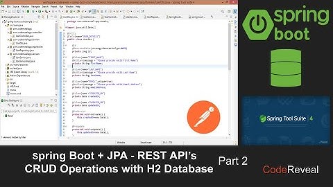 Spring Boot + Spring Data JPA, H2 Database - CRUD Operations Demo | Part 2 | CodeReveal