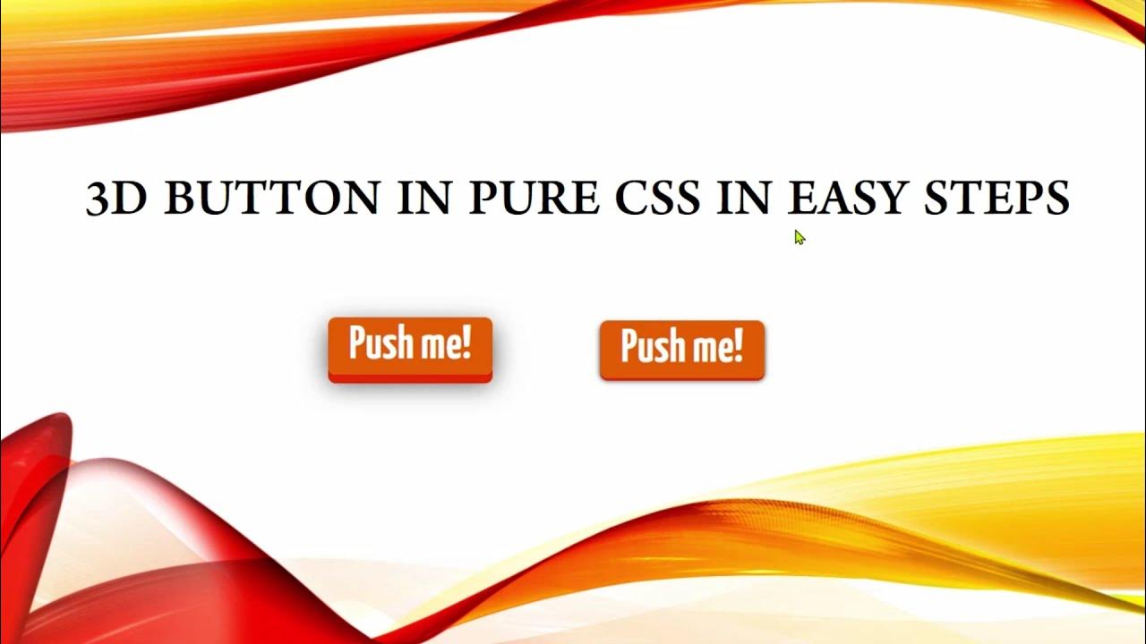 Understand how to create 3D button in pure CSS with easy example - YouTube image.