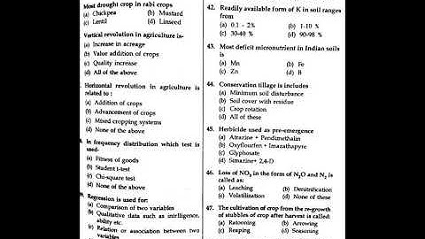 ASRB NET PREVIOUS YEARS SOLVED PAPERS | GENERAL AGRICULTURAL