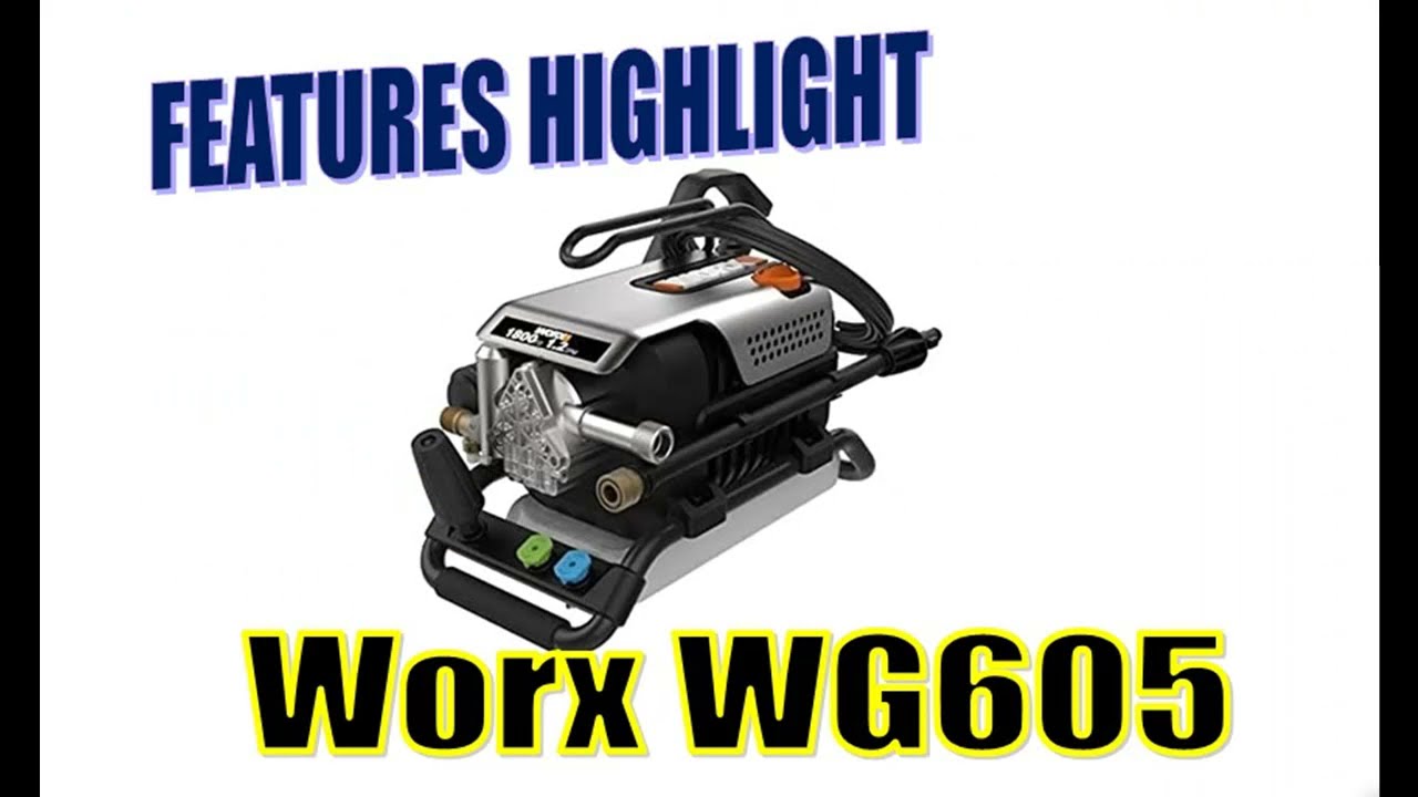 Worx WG605 13Amp Electric 1800 PSI Pressure Washer with 3 Nozzles