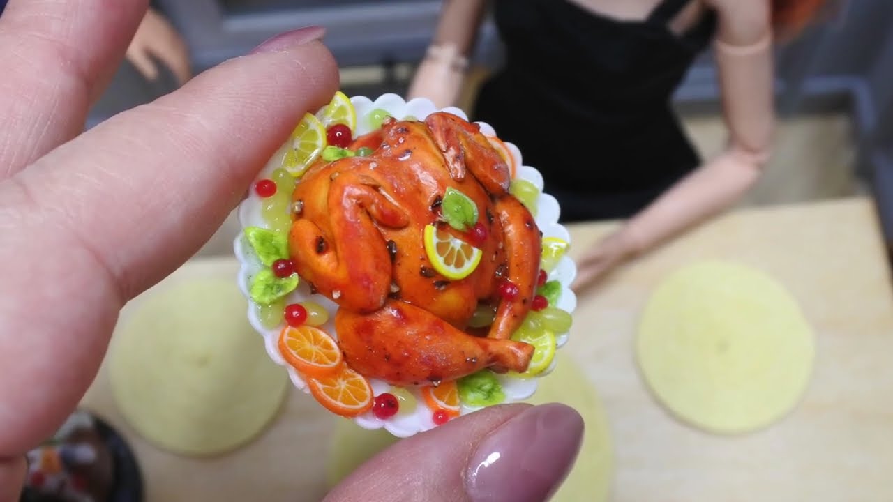Tutorial / Grilled Chicken / Polymer Clay / Miniature