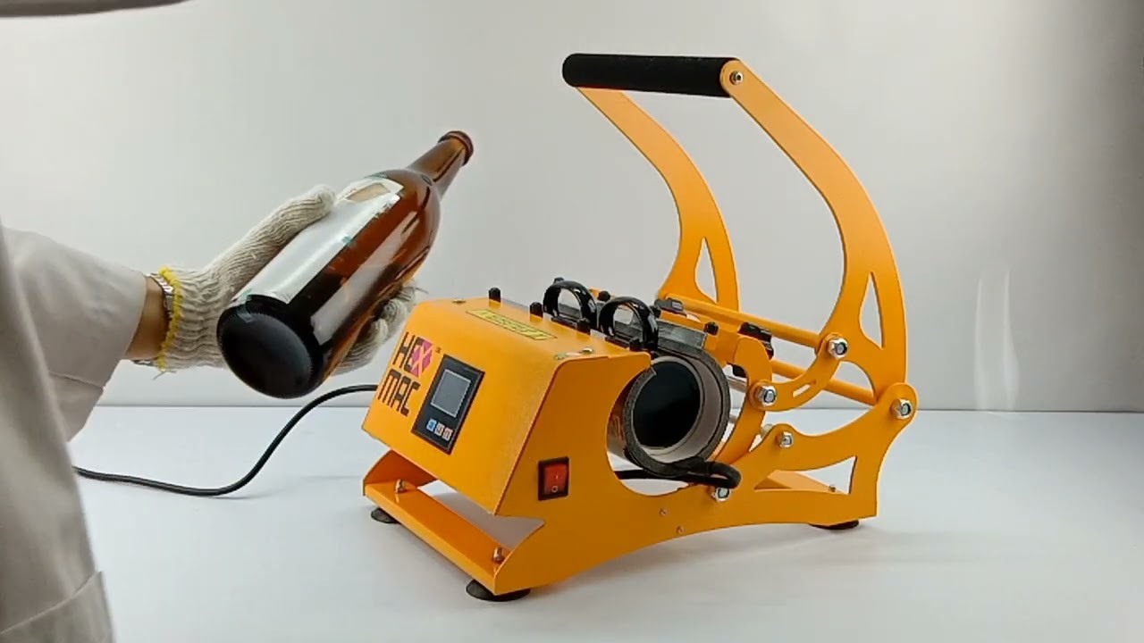 Tumbler Bottle Print using Hex Mac DMP922 Tumbler Bottle And Mug Press