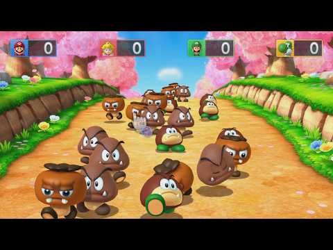 Mario Party 10 Minigames - Yoshi vs Mario vs Peach vs Luigi