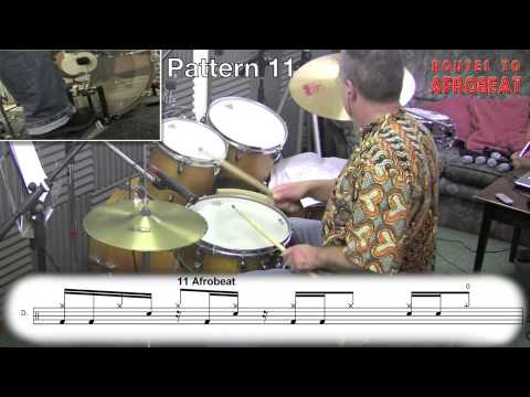 Afrobeat drumming - Fela Kuti/Tony Allen style drums - Afro-beat rhythms. 30 Drum pattern examples