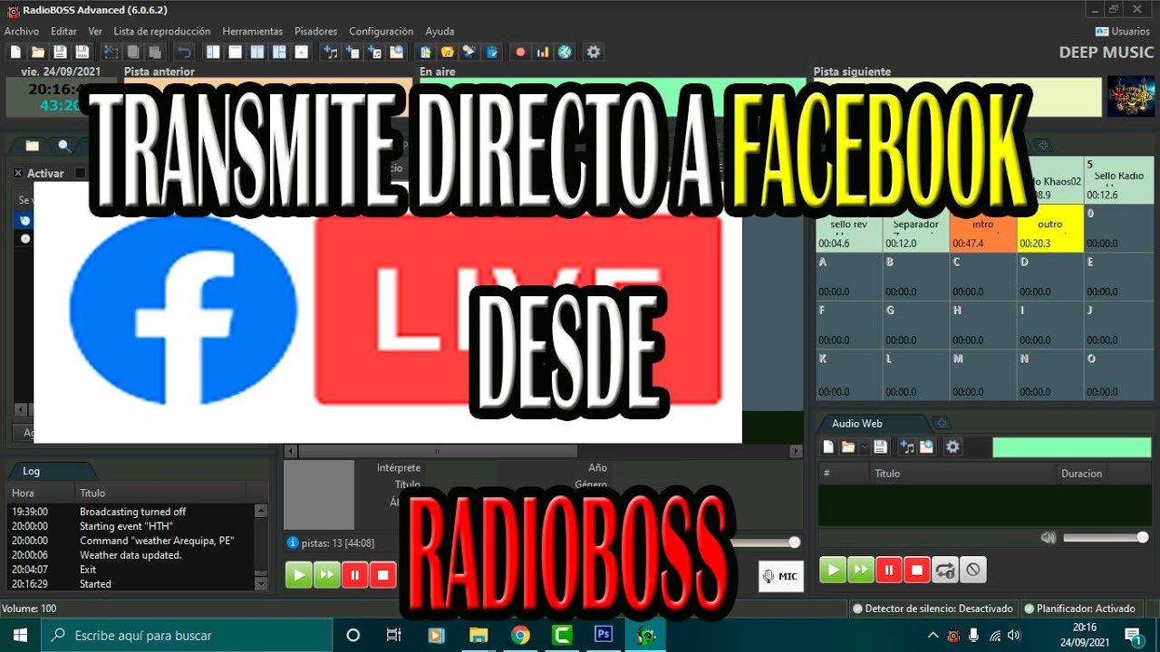 TRANSMITE  A FACEBOOK LIVE DIRECTO CON RADIOBOSS