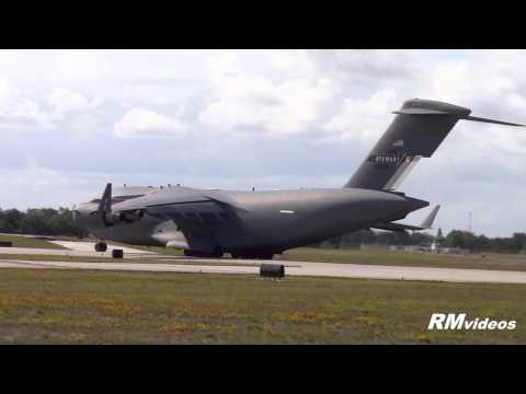 105th Airlift Wing C 17 Globemaster Taxi Takeoff Melbourne International Airport 2013