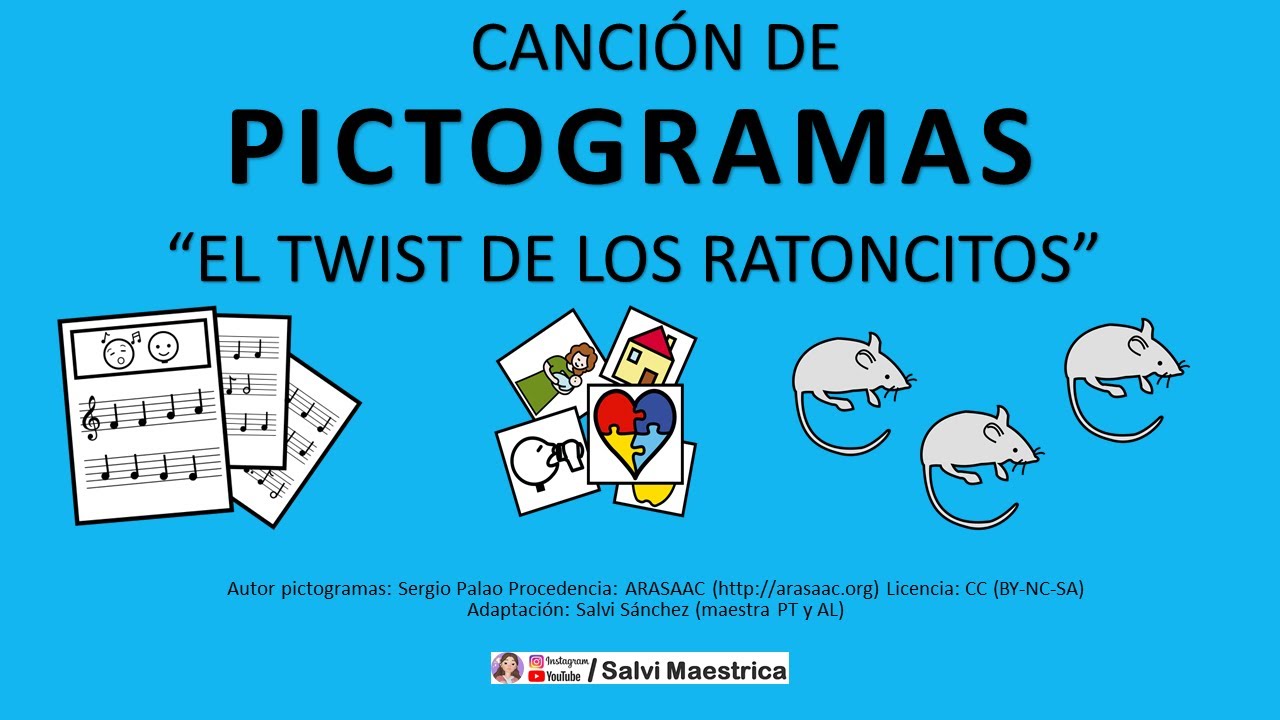 El TWIST de los RATONCITOS 🐁🐁🐁🕺Canción INFANTIL adaptada con PICTOGRAMAS