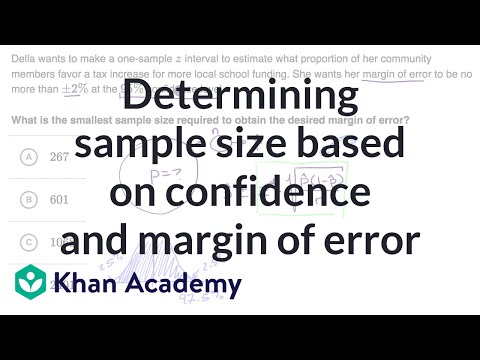 Determining sample size based on confidence and margin of error | AP Statistics | Khan Academy