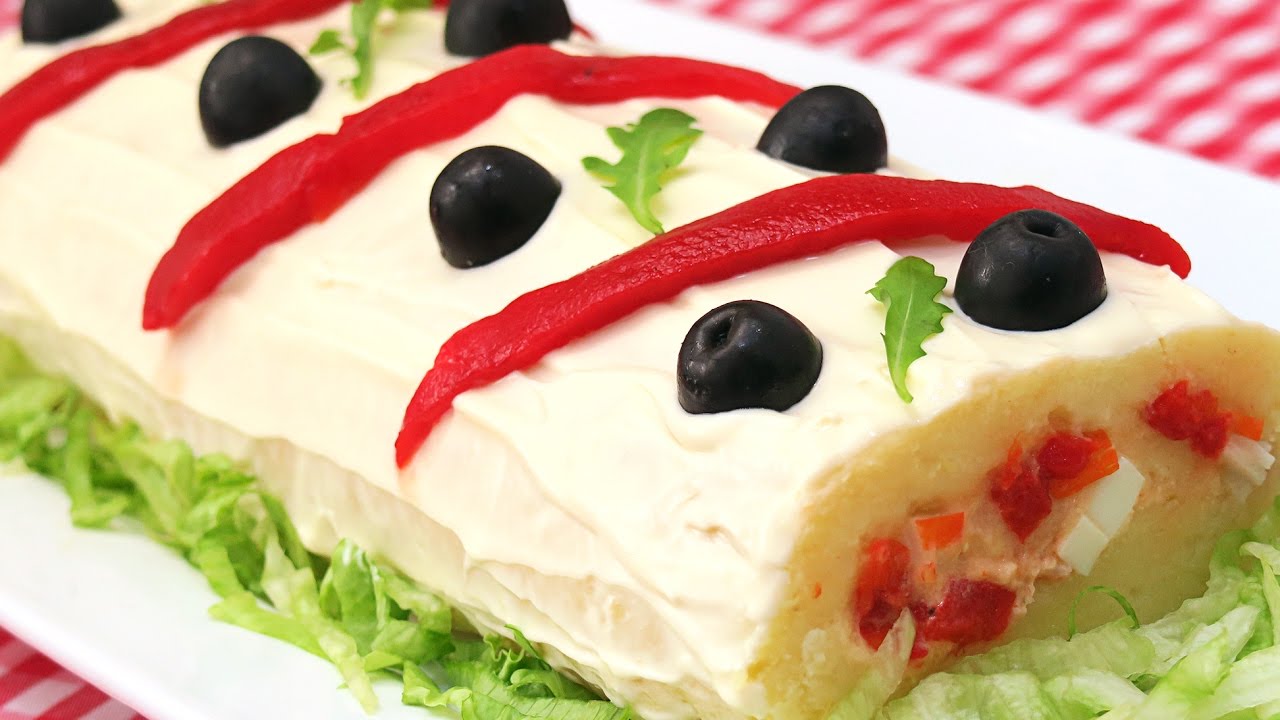 Rollo de Patata relleno de Atún | Brazo de Gitano de Patata