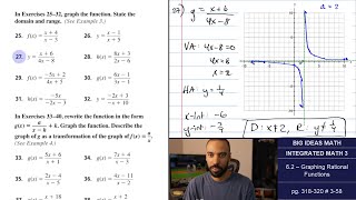 Big Ideas Math [IM3]: 6.2 - Graphing Rational Functions (Lecture & Problem Set)