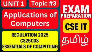 Applications of Computers | CS25C03 Essentials of Computing | Anna University Reg 2025