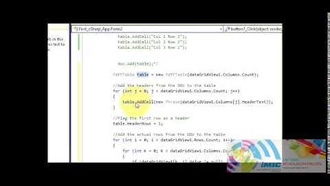 Csharp Tutorial 46  iTextSharp   How to get data of Datagridview in pdf in Csharp