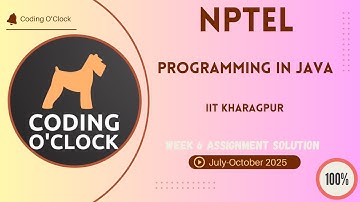 NPTEL Programming In Java Week 6 QUIZ Solution July-October 2025 IIT Kharagpur