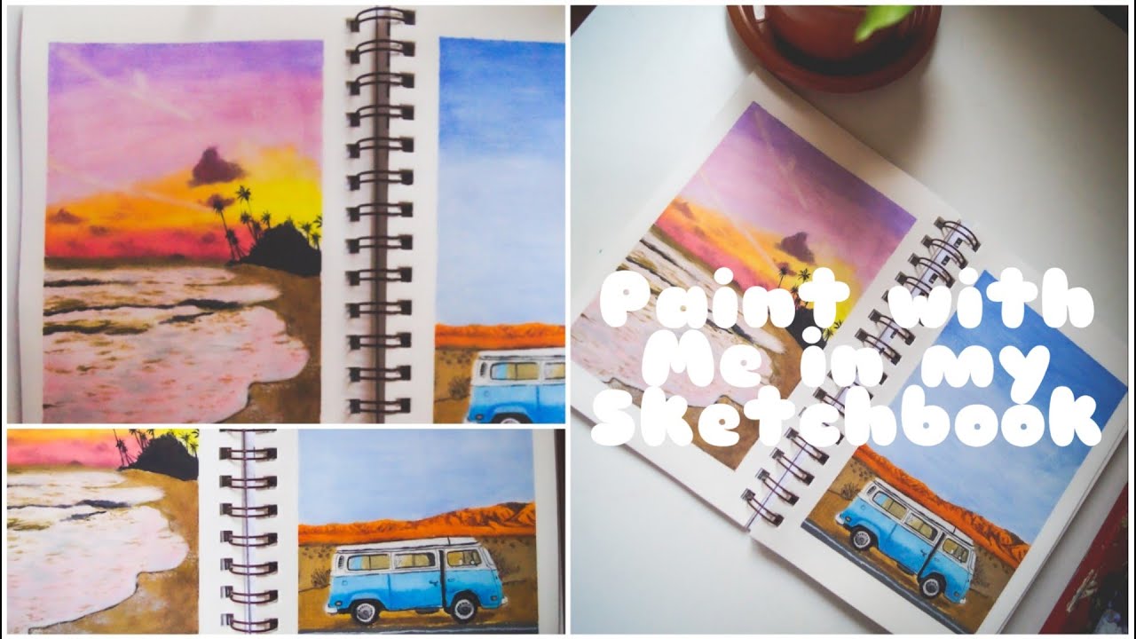 Oil painting Paint with me on my sketchbook 📙 YouTube