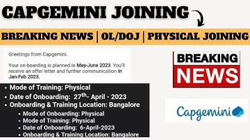 BIG UPDATE FROM CAPGEMINI | CAPGEMINI PENDING ONBOARDING MAY-JUNE 2023