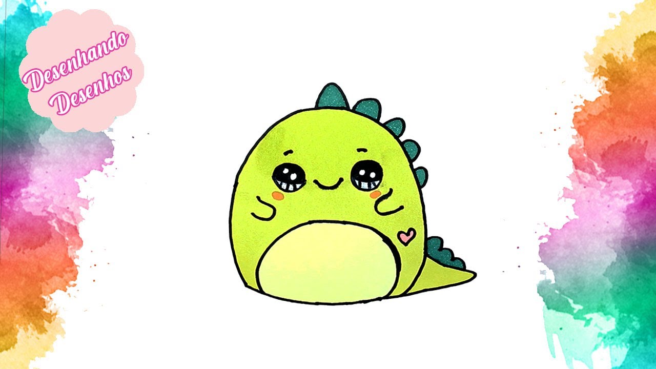 COMO DESENHAR UM DINOSSAURO T-REX KAWAII 