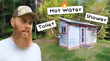 The OFF-GRID OUTHOUSE Tour with Shower, Sink, and Hot water!