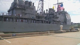 After 9 months abroad, USS Normandy arrives home to a new normal