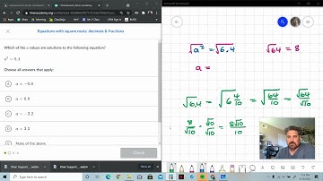 Khan Support: Equations with square roots: decimals and fractions