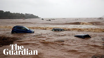 Cars swept into sea as Storm Daniel batters Greek islands