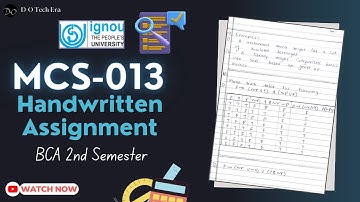 MCS-013 Handwritten Solved Assignment 2024 (January) | IGNOU BCA Handwritten Assignments | #ignou