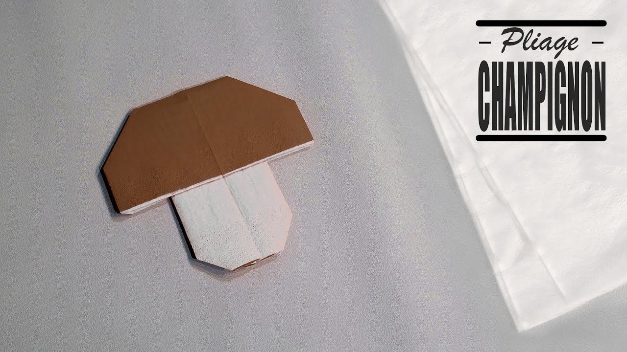 pliage serviette champignon origami - YouTube