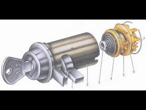 Замена контактной группы и личинки (сердцевины) замка зажигания ВАЗ 2101, Ignition lock repair