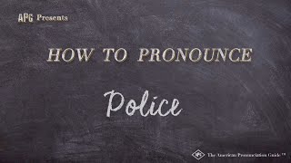 How to Pronounce Police (Real Life Examples!)