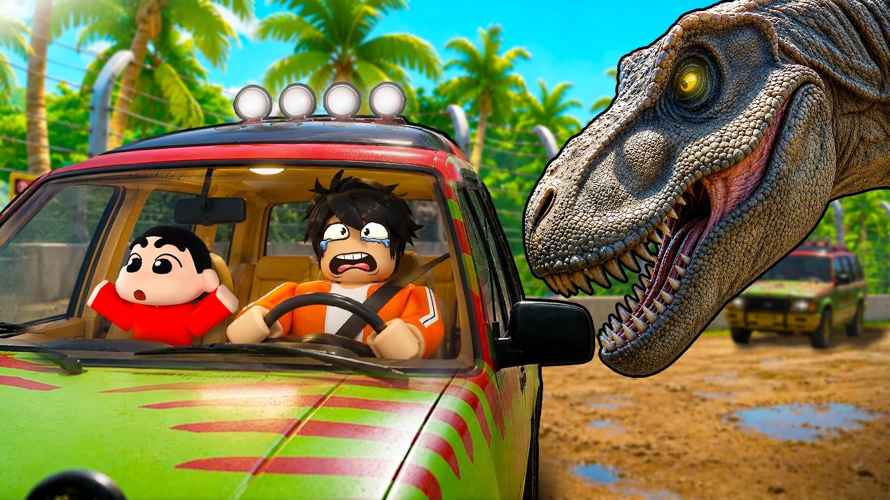 I Went to JURRASIC PARK with Shinchan in ROBLOX