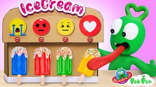 Pea Pea Tries the Emotion Ice Cream Vending Machine! - Cartoon for kids