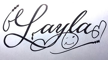Layla Name Signature Calligraphy Status | #moderncalligraphy #cursive #YearofYou #layla @Layla