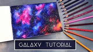 galaxy pencil draw drawing easy coloured drawings tutorial colored sketch painting tutorials