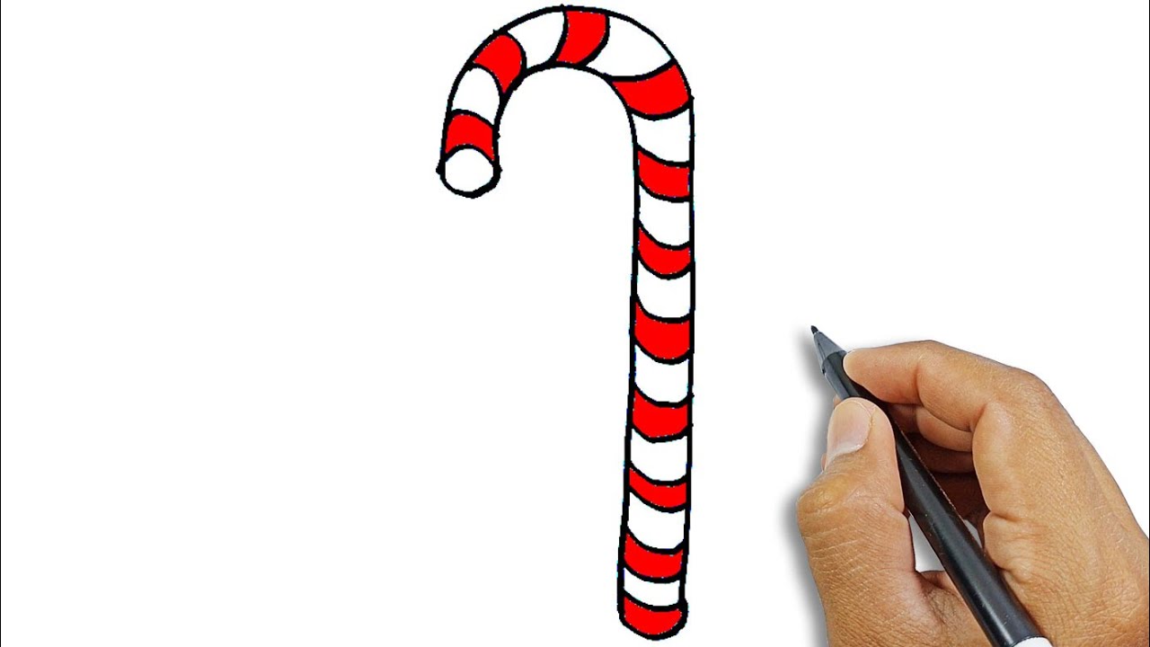 How to draw a candy cane easy Simple Drawing Tutorial For Beginners