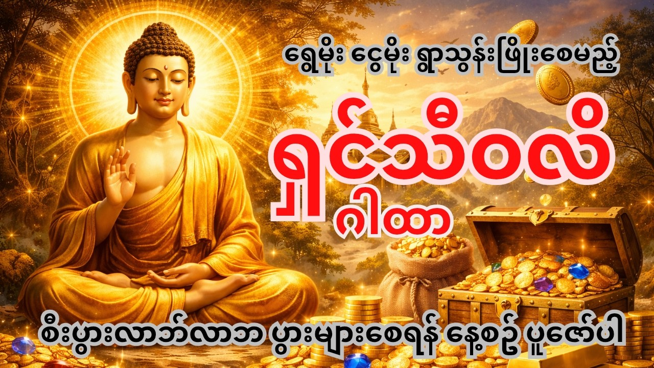 ရွှေမိုး ငွေမိုး ရွာသွန်းဖြိုးစေမည့် ရှင်သီဝလိ ဂါထာတော်      နေ့စဥ်ပူဇော်ပါ
