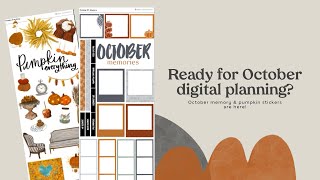 October Memory Stickers Pumpkin Everything Digital Planning Stickers