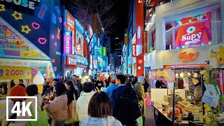 City Night Walk in Myeongdong street, Seoul l 4K HDR