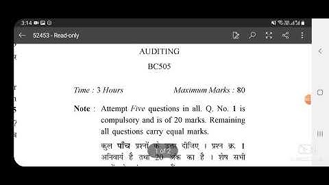 Auditing question paper Bcom 3rd year || university exam question paper || 5th semester