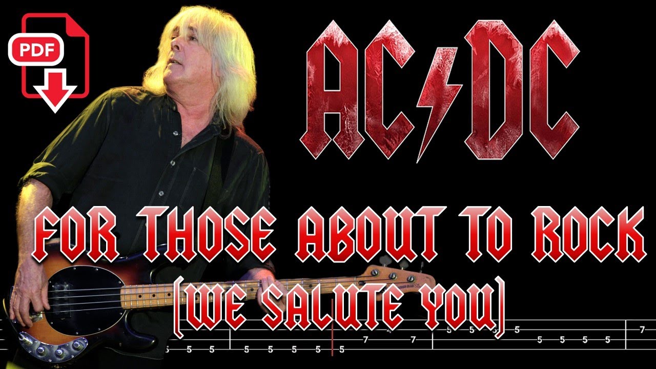 AC/DC - For Those About to Rock (🔴Bass Tabs | Notation