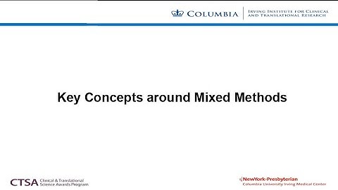 Mixed Methods for Public Health Scientists - Key Concepts (2/4)