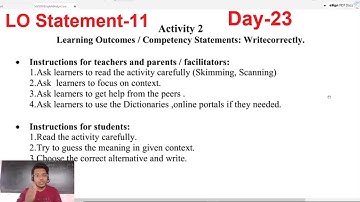 Bridge Course English Day 23 LO Statement-11 Activity 2